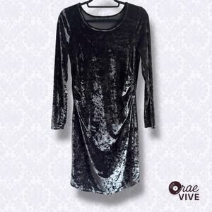 Cherish & Protect Maternity Dress Medium Pewter Crushed Velvet